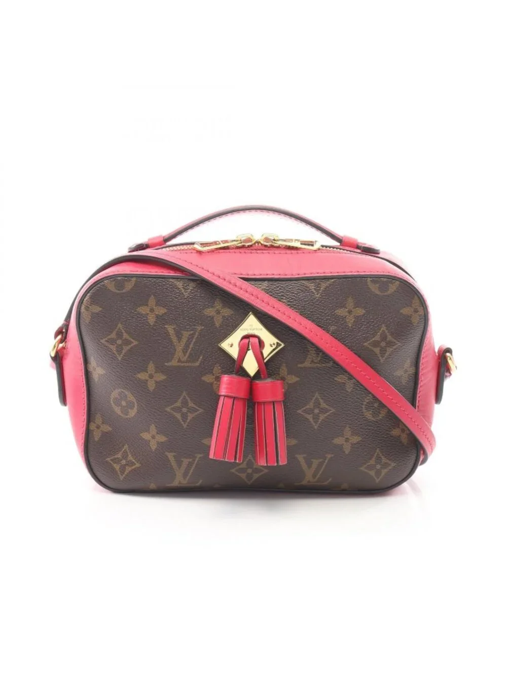 Louis Vuitton Shoulder Bag Saintonge Monogram Freesia Canvas Leather